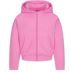 NWT Skims Cotton Fleece Zip Up Hoodie Bubble Gum Pink